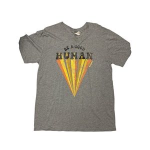 NWOT SOFT fabric! Heather gray unisex graphic t-shirt “Be a good human”. Size: L